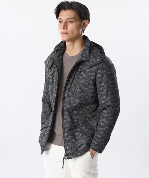 EPOCA UOMO（エポカウォモ）の「光電子(R)中綿ラインカモフラブルゾン（ブルゾン・メンズ・グレー系その他/チャコールグレー・46/48）」の3枚目の写真
