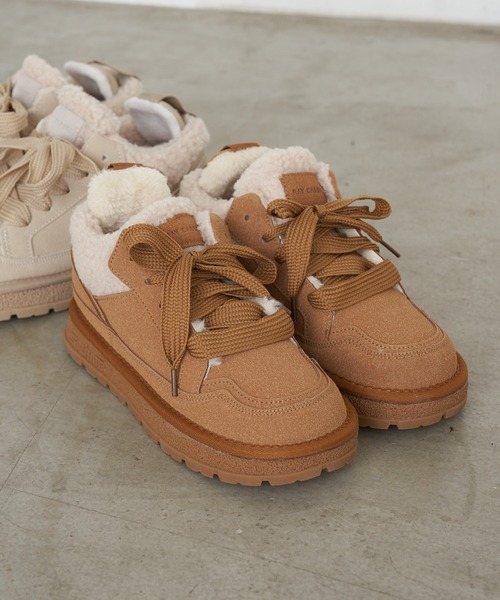 RAY CASSIN（レイカズン）の「ボア付スエードスニーカー（スニーカー・レディース・ベージュ/ライトベージュ・S/L/M）」の3枚目の写真