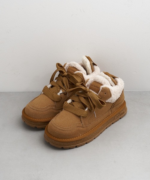 RAY CASSIN（レイカズン）の「ボア付スエードスニーカー（スニーカー・レディース・ベージュ/ライトベージュ・S/L/M）」の4枚目の写真