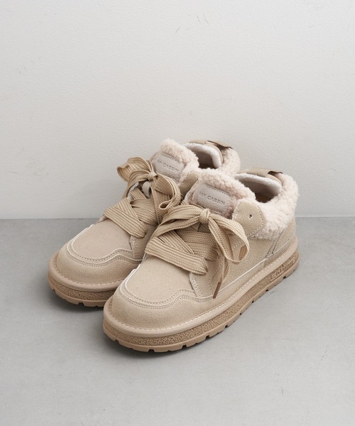 RAY CASSIN（レイカズン）の「ボア付スエードスニーカー（スニーカー・レディース・ベージュ/ライトベージュ・S/L/M）」の5枚目の写真