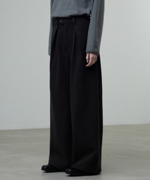 CALLNE（カルネ）の「【CALLNE】Knit Melton 1tuck Wide Straight Pants / ニットメルトン1タックワイドストレートパンツ（スラックス）」