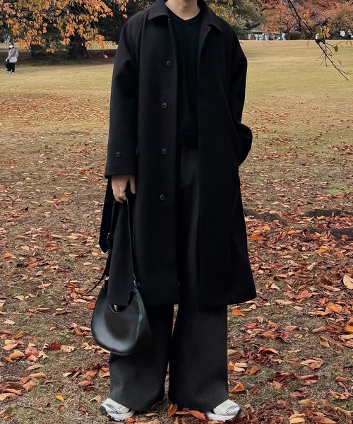 CALLNE(カルネ)の「【CALLNE】Knit Melton 1tuck Wide Straight Pants / ニットメルトン1タックワイドストレートパンツ(スラックス・メンズ・ブラック/チャコールグレー・L/M)」の10枚目の写真