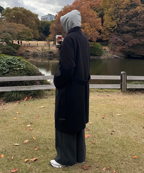 CALLNE(カルネ)の「【CALLNE】Knit Melton 1tuck Wide Straight Pants / ニットメルトン1タックワイドストレートパンツ(スラックス・メンズ・ブラック/チャコールグレー・L/M)」の11枚目の写真