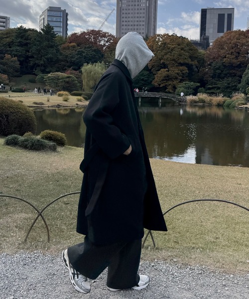 CALLNE(カルネ)の「【CALLNE】Knit Melton 1tuck Wide Straight Pants / ニットメルトン1タックワイドストレートパンツ(スラックス・メンズ・ブラック/チャコールグレー・L/M)」の12枚目の写真