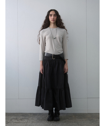 Shirring Full Skirt Black
