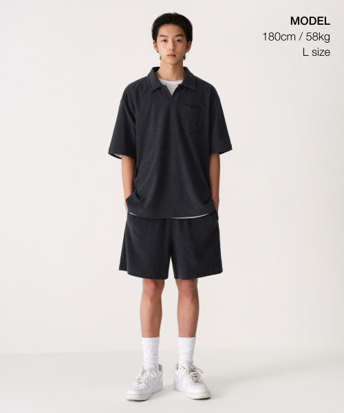 MUSINSA STANDARD（ムシンサスタンダード）の「テリークロスボクサーフィットショーツ[ネイビー]（その他パンツ・メンズ・その他・LARGE/X-LARGE/SMALL/MEDIUM/XX-LARGE）」の2枚目の写真
