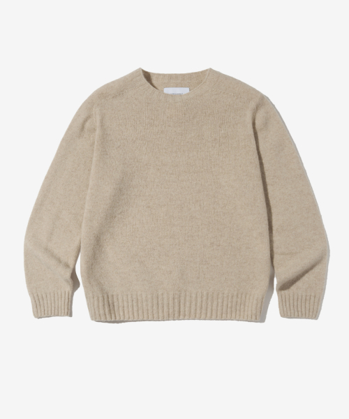 PURE WOOL WHOLEGARMENT KNIT_BEIGE