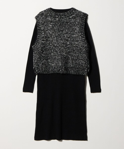 A DAY IN THE LIFE UNITED ARROWS(アデイインザライフユナイテッドアローズ)の「Vネックベスト+リブワンピース <A DAY IN THE LIFE>(ワンピース・レディース・ライトグレー/ネイビー/ベージュ/ブラック・FREE)」の18枚目の写真