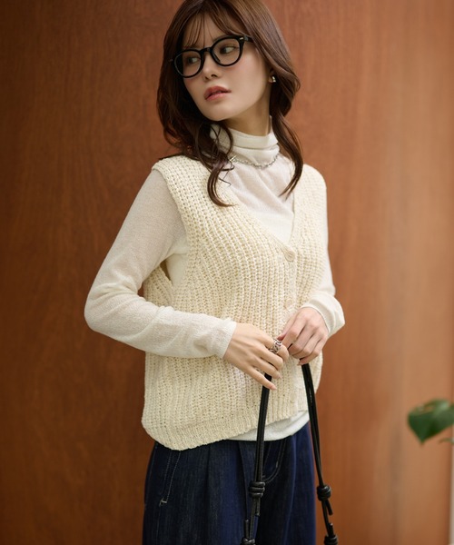 LAULEN(ローレン)の「semi sheer high neck tops /ウール混セミシアーハイネックトップス(その他トップス・レディース・チャコールグレー/アイボリー/ブラック・FREE)」の10枚目の写真