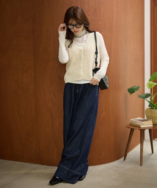 LAULEN(ローレン)の「semi sheer high neck tops /ウール混セミシアーハイネックトップス(その他トップス・レディース・チャコールグレー/アイボリー/ブラック・FREE)」の14枚目の写真