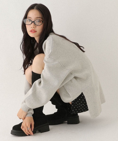 Heather(ヘザー)の「スウェットライクBIGニット 631316(ニット/セーター・レディース・チャコールグレー/グレー/ネイビー・FREE)」の3枚目の写真