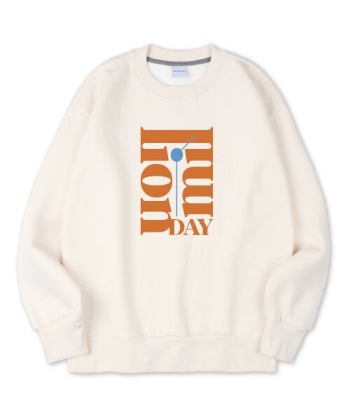 MILLION DAY(ミリオンデイ)の「MILLION CLOCK Heavy Jersey Man to Man(スウェット・レディース・アイボリー/ネイビー・LARGE/MEDIUM/X-LARGE)」の1枚目の写真