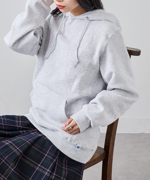 Russell Athletic（ラッセルアスレティック）の「【Russell Athletic】Dri-Power Fleece Pullover Hood プルオーバースウェットパーカー フーディー 裏起毛 オーバーサイズ 695HBM1 UNTR（パーカー・メンズ・ダークグレー/ホワイト/アッシュ/グレー/ブラック・S/M/L/XL）」の5枚目の写真