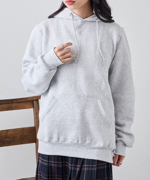 Russell Athletic（ラッセルアスレティック）の「【Russell Athletic】Dri-Power Fleece Pullover Hood プルオーバースウェットパーカー フーディー 裏起毛 オーバーサイズ 695HBM1 UNTR（パーカー・メンズ・ダークグレー/ホワイト/アッシュ/グレー/ブラック・S/M/L/XL）」の14枚目の写真
