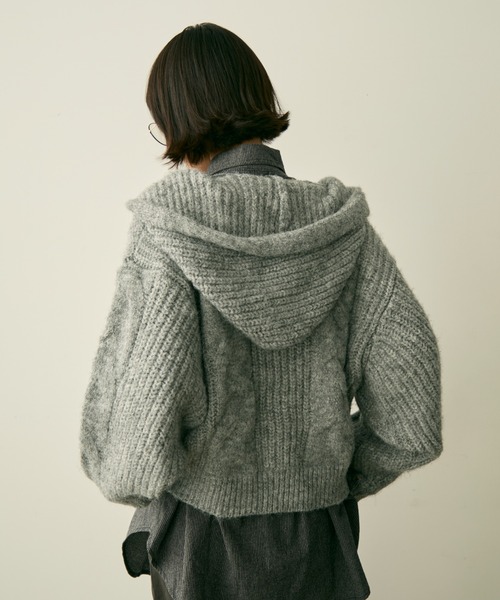 ルネ♡ニットフーディ cable over knit hoodie / ケーブルオーバーニットフーディー（ニット