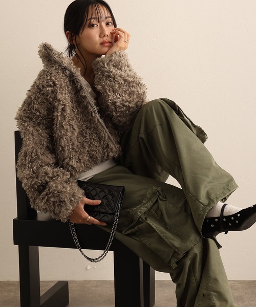 カルガンラム風 フェイクファー ジャケット