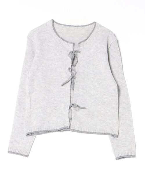 STAY MOTION（ステイモーション）の「【WEB限定】配色フロントリボンニットカーディガン［韓国ファッション ガーリー］≪新作≫（カーディガン/ボレロ・レディース・アイボリー/グレー/ネイビー・F）」の13枚目の写真
