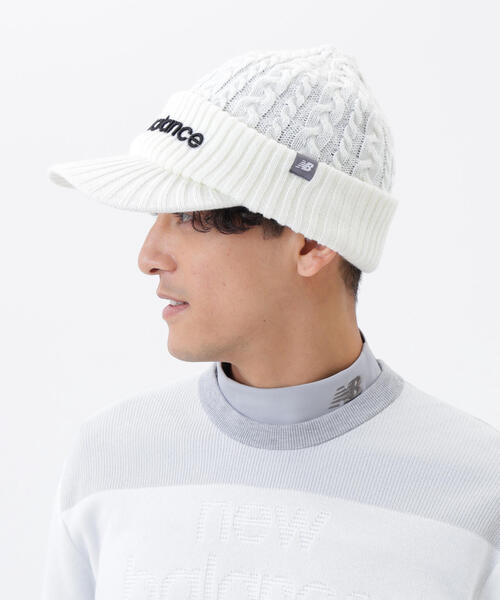 New Balance Golf(ニューバランスゴルフ)の「【new balance golf】ブリムビーニー (UNISEX)(ニットキャップ/ビーニー・レディース・ブラック/ダークインディゴブルー/グレー系その他4/ホワイト・FREE)」の2枚目の写真