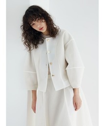 セール/ブランド古着】COEL｜コエルのノーカラージャケット（ホワイト
