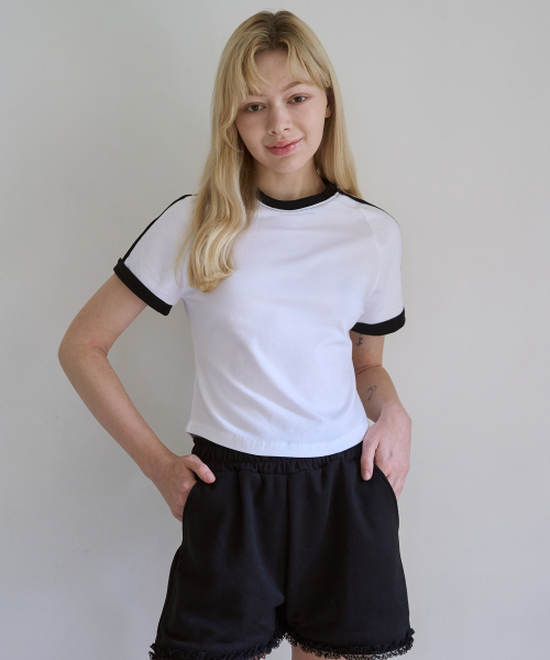 5OML（オーオーエムエル）の「リングラグラン半袖Tシャツ（ホワイト）（Tシャツ/カットソー・レディース・ホワイト・LARGE/MEDIUM）」の3枚目の写真