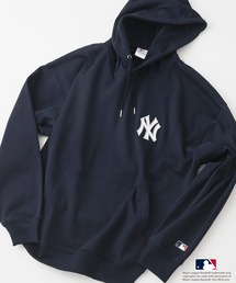 【MLB/メジャーリーグベースボール】裏起毛 バックロゴ フーディー プルオーバーパーカー