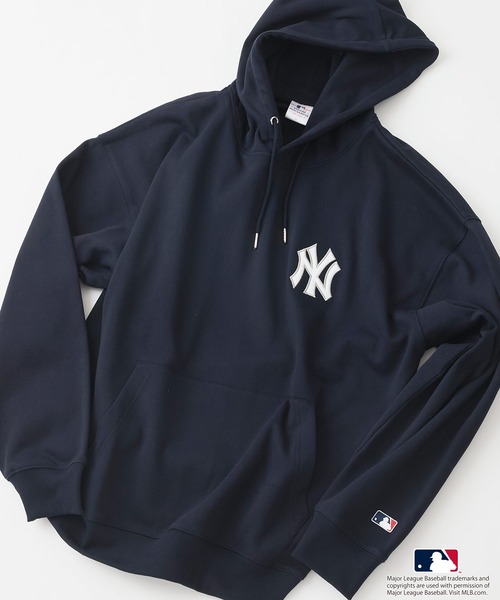 MLB(メジャーリーグベースボール)の「【MLB/メジャーリーグベースボール】裏起毛 バックロゴ フーディー プルオーバーパーカー(パーカー・メンズ・杢グレー/ネイビー/ブラウン・LARGE/MEDIUM/X-LARGE)」の3枚目の写真
