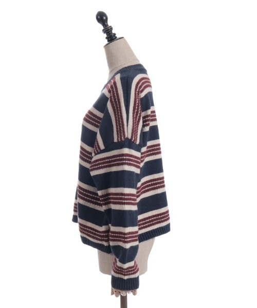 axes femme（アクシーズファム）の「ボーダーニット（ニット/セーター・レディース・ブラック/ネイビー・FREE）」の7枚目の写真