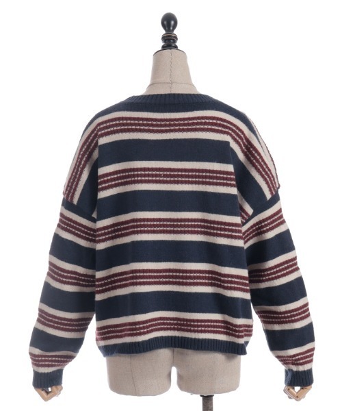 axes femme（アクシーズファム）の「ボーダーニット（ニット/セーター・レディース・ブラック/ネイビー・FREE）」の8枚目の写真