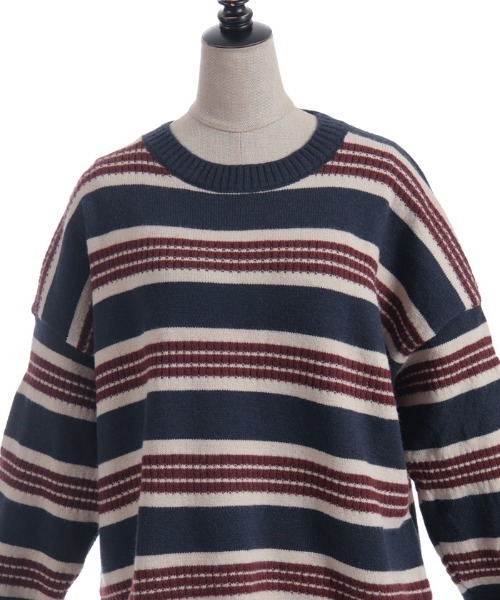 axes femme（アクシーズファム）の「ボーダーニット（ニット/セーター・レディース・ブラック/ネイビー・FREE）」の9枚目の写真