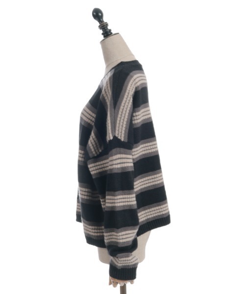 axes femme（アクシーズファム）の「ボーダーニット（ニット/セーター・レディース・ブラック/ネイビー・FREE）」の15枚目の写真