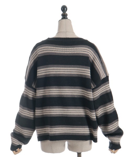 axes femme（アクシーズファム）の「ボーダーニット（ニット/セーター・レディース・ブラック/ネイビー・FREE）」の16枚目の写真