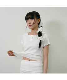 DEARSTALKER | D. ベーシック ポインテル ウェーブ ボタン T シャツ - 4 色(Tシャツ/カットソー)