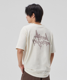 [ファングラフィティレタリングロゴ]コットンルーズフィット半袖Tシャツ_バターミルク