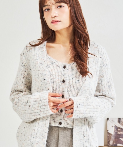 MISCH MASCH(ミッシュマッシュ)の「ZOZO限定 ミックスニットキャミ×カーディガン アンサンブル(カーディガン/ボレロ・レディース・ホワイト・フリ-)」の18枚目の写真