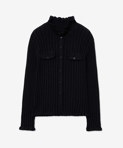 LADY VOLUME(レディーボリューム)の「DRAWING FRILL KNIT CARDIGAN_BLACK(カーディガン/ボレロ・レディース・その他・MEDIUM/SMALL)」の2枚目の写真