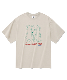 ルックアットミー 半袖Tシャツ ベージュ