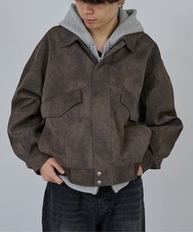 AH ABAHOUSE（エーエイチアバハウス）の「CROPPED NEO LEATHER A-2 JACKET / クロップドネオレザーA-2ジャケット（ブルゾン）」