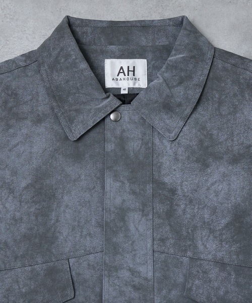 AH ABAHOUSE（エーエイチアバハウス）の「CROPPED NEO LEATHER A-2 JACKET / クロップドネオレザーA-2ジャケット（ブルゾン・メンズ・グレー/ブラウン/ブラック・46/48）」の11枚目の写真