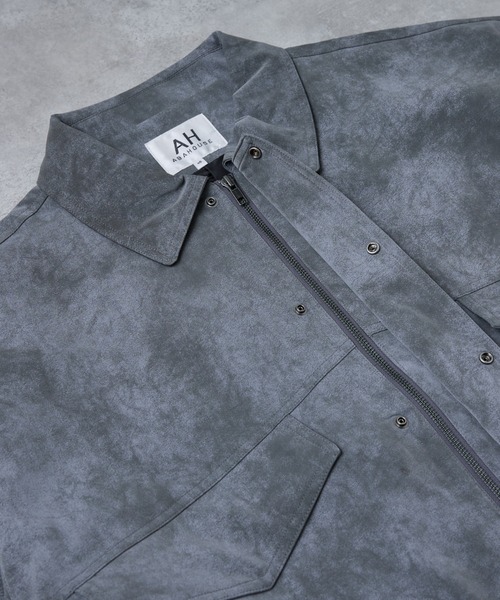 AH ABAHOUSE（エーエイチアバハウス）の「CROPPED NEO LEATHER A-2 JACKET / クロップドネオレザーA-2ジャケット（ブルゾン・メンズ・グレー/ブラウン/ブラック・46/48）」の12枚目の写真