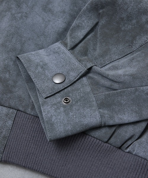 AH ABAHOUSE（エーエイチアバハウス）の「CROPPED NEO LEATHER A-2 JACKET / クロップドネオレザーA-2ジャケット（ブルゾン・メンズ・グレー/ブラウン/ブラック・46/48）」の13枚目の写真