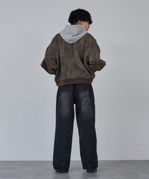 AH ABAHOUSE（エーエイチアバハウス）の「CROPPED NEO LEATHER A-2 JACKET / クロップドネオレザーA-2ジャケット（ブルゾン・メンズ・グレー/ブラウン/ブラック・46/48）」の20枚目の写真