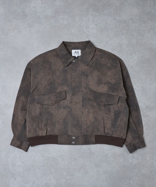 AH ABAHOUSE（エーエイチアバハウス）の「CROPPED NEO LEATHER A-2 JACKET / クロップドネオレザーA-2ジャケット（ブルゾン・メンズ・グレー/ブラウン/ブラック・46/48）」の18枚目の写真