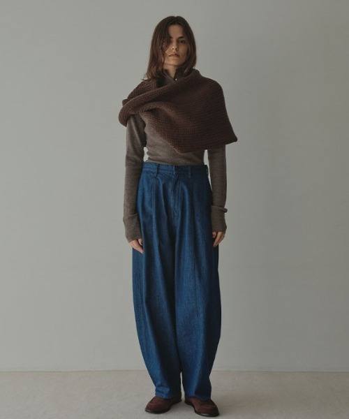 etre tokyo ●タグ付新品未使用品● バルキーヤーンハンドニットストール バルキーヤーンハンドニットスヌード（ネックウォーマー/スヌード