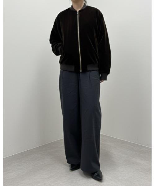 SOTT（ソット）の「ベロア 中綿ブルゾン（ブルゾン・レディース・ブラック/ブラウン・FREE）」の9枚目の写真