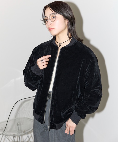 SOTT（ソット）の「ベロア 中綿ブルゾン（ブルゾン・レディース・ブラック/ブラウン・FREE）」の20枚目の写真