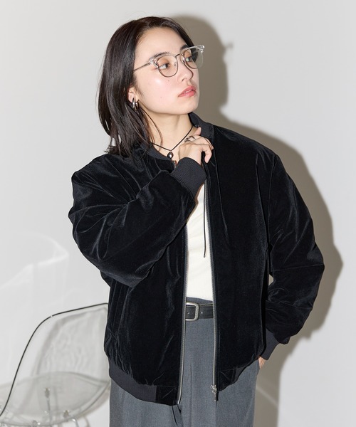 SOTT（ソット）の「ベロア 中綿ブルゾン（ブルゾン・レディース・ブラック/ブラウン・FREE）」の21枚目の写真