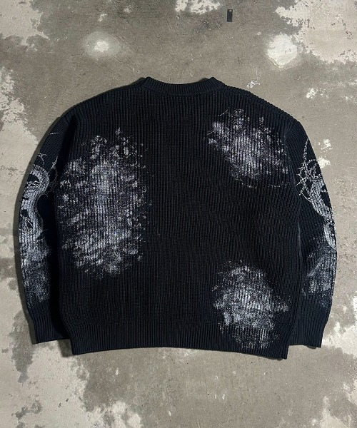 A'GEM/9 × .kom 『A'GEM/9/エージェムナイン』畦編みプリントニット A