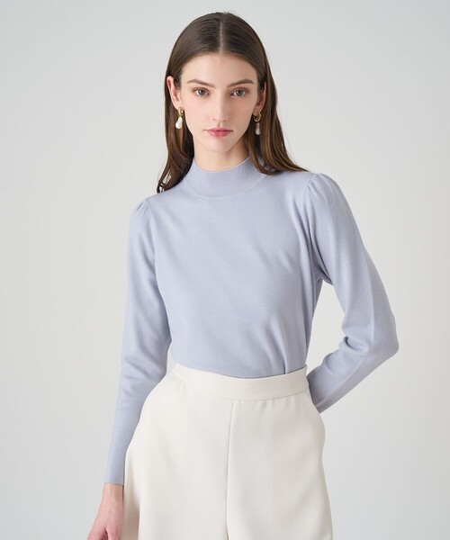 ANAYI（アナイ）の「フルニードルギャザースリーブ プルオーバー（ニット/セーター・レディース・ブラック/ピンク/トップグレー/オフホワイト・38/36）」の3枚目の写真