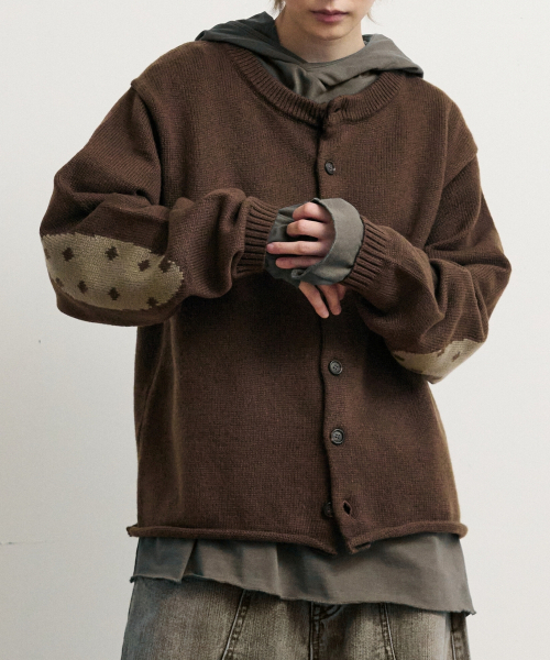 Elbow knit night cardigan — brown (brown)