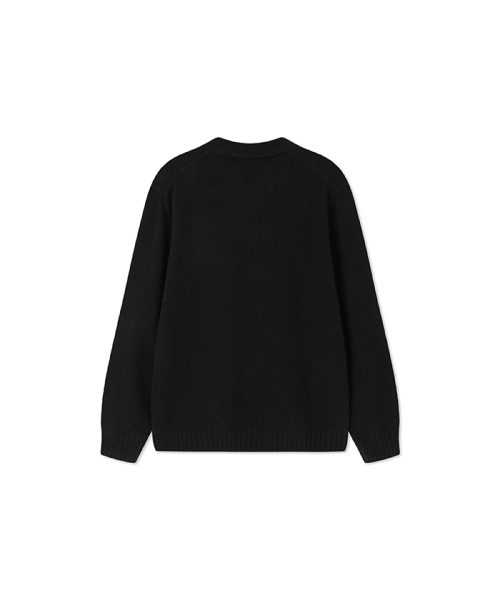 BLACKBROWN（ブラックブラウン）の「ウールブレンドオープンカラーセーター[BLACK]（ニット/セーター・メンズ・その他・MEDIUM/LARGE）」の5枚目の写真